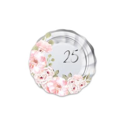 PIATTI 25° ANNIVERSARIO FLORAL 8 PZ 20 CM