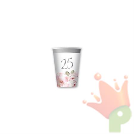 BICCHIERI 80 CC 25° ANNIVERSARIO FLORAL 8 PZ