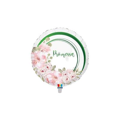 PALLONCINO MYLAR TONDO PROMESSA FLORAL 45 CM