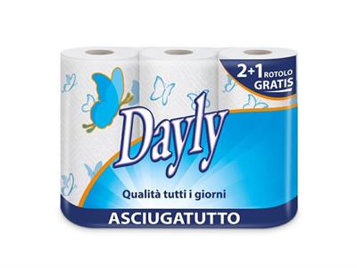 ASCIUGATUTTO DAYLY IN PURA CELLULOSA 3 ROTOLI 2 VELI