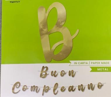 FESTONE KIT SCRITTA ITALIC MAXI BUON COMPLEANNO 6 MT