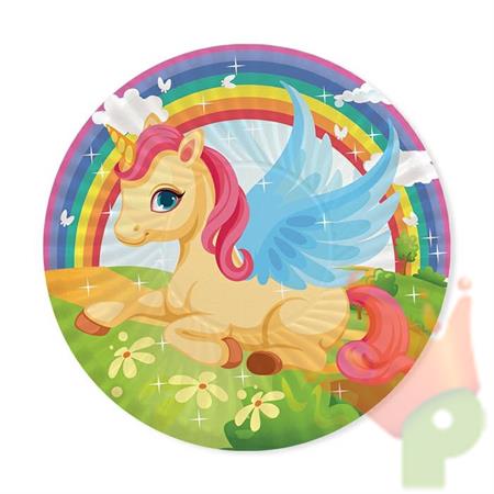 PIATTI 18CM UNICORNI 8PZ