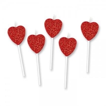 CANDELINE PICKS CUORE GLITTER 7CM 6PZ