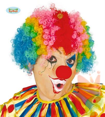 PARRUCCA CLOWN ADULTO MULTICOLORE RICCIA