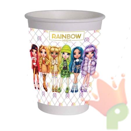 BICCHIERI IN CARTA RAINBOW HIGH 12 PZ 255 ML