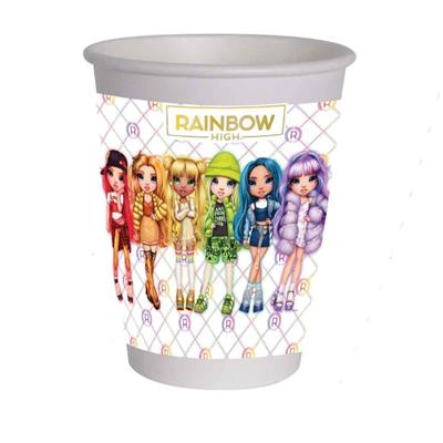 BICCHIERI IN CARTA RAINBOW HIGH 12 PZ 255 ML