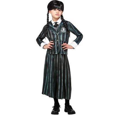 COSTUME MERCOLEDI' ADDAMS DIVISA SCOLASTICA TG M 9-10 ANNI