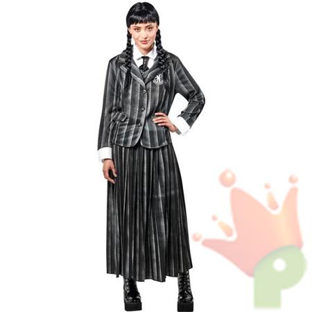 COSTUME MERCOLEDI' ADDAMS DIVISA SCOLASTICA ADULTO TG M 42-44