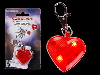 PORTACHIAVI IN METALLO CUORE CON LED 4CM