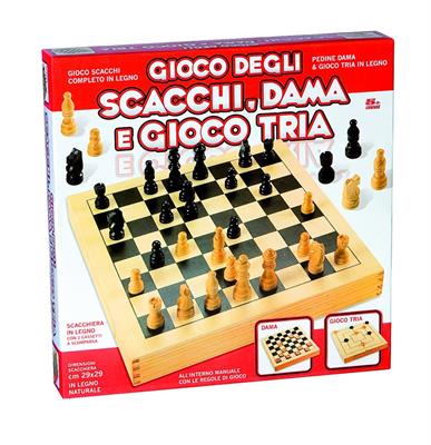 SCACCHI DAMA TRIS 29X29 LEGNO