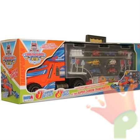 GIOCO SUPER CAMION TRASPORTER + 6 VEICOLI