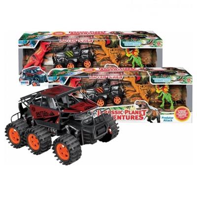 PLAYSET AUTO CON 6 RUOTE E TRE DINOSAURI