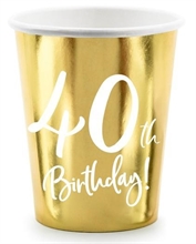 BICCHIERI 220 ML 40TH BIRTHDAY ORO 6 PZ