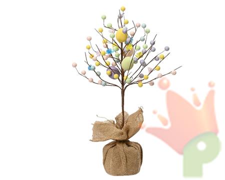 ALBERO DI PASQUA CON UOVA COLORATE IN POLISTIROLO H.40X20 CM