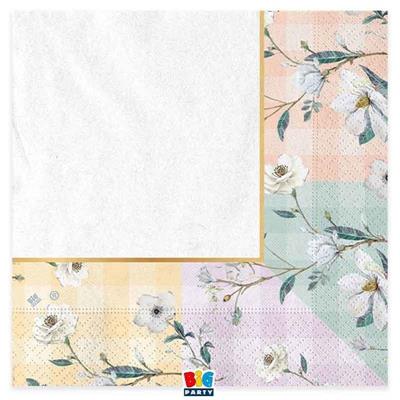 TOVAGLIOLI FLORAL VICHY 33X33 CM 16 PZ