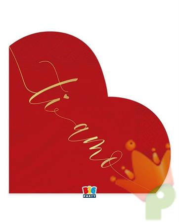 TOVAGLIOLI CUORE TI AMO GOLD 33X33 CM 16 PZ