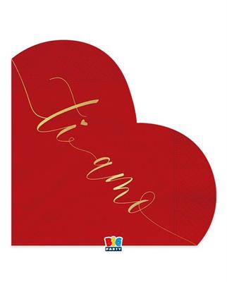 TOVAGLIOLI CUORE TI AMO GOLD 33X33 CM 16 PZ