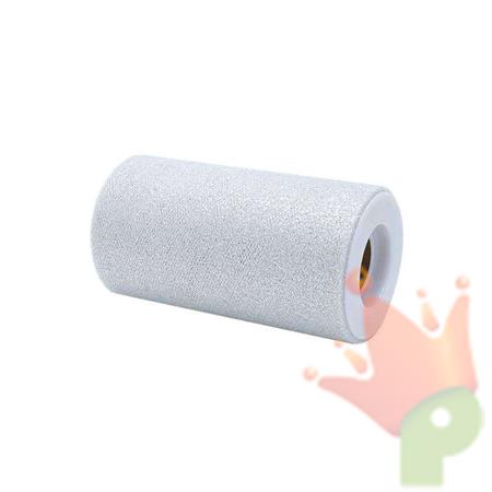 ROTOLO TULLE 12,5X25MT BIANCO GLITTER