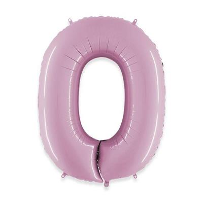 PALLONCINO MYLAR 40INCH 102CM NUMERO 0 ROSA