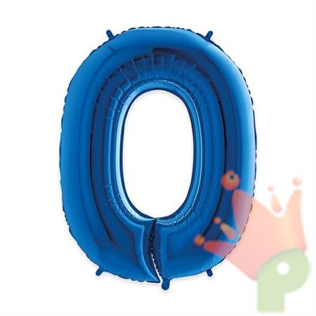 PALLONCINO MYLAR NUMERO 0 40INCH 102CM BLU