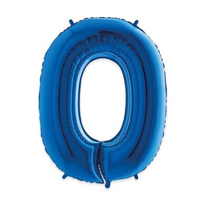 PALLONCINO MYLAR NUMERO 0 40INCH 102CM BLU