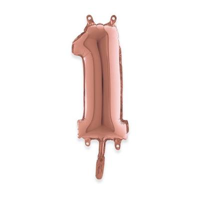 PALLONCINO MYLAR NUMERO 1 14INCH - 36CM ROSE GOLD