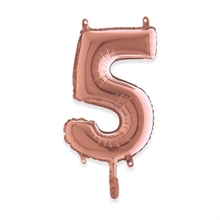 PALLONCINO MYLAR NUMERO 5 14INCH - 36CM ROSE GOLD