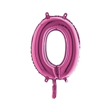 PALLONCINO MYLAR NUMERO 0 14INCH 36CM FUCSIA