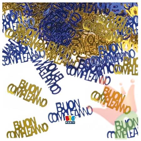 CORIANDOLI 15 GR BUON COMPLEANNO BLU ORO GLITTER