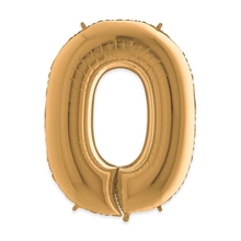 PALLONCINO MYLAR NUMERO 0 ORO 102 CM