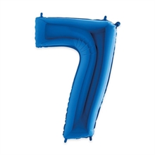 PALLONCINO MYLAR NUMERO 7 BLU 102 CM 40 INCH