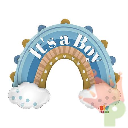 PALLONCINO NASCITA ARCOBALENO AZZURRO IT'S A BOY 106X78 CM