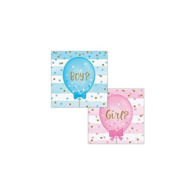 TOVAGLIOLI GIRL OR BOY GENDER REVEAL 25X25 CM 16 PZ