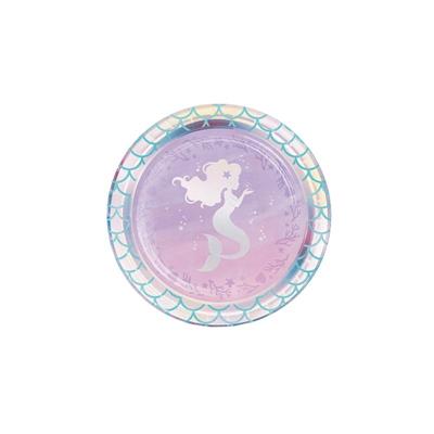 PIATTI IN CARTA TEMA SIRENE MERMAID SHINE 18 CM 8 PZ