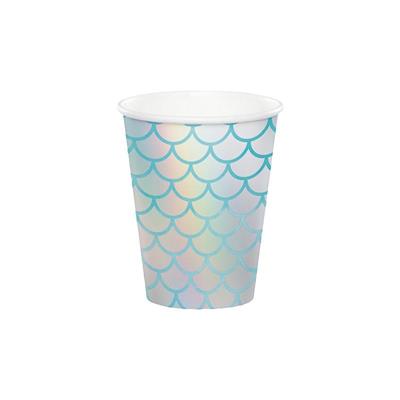 BICCHIERI IN CARTA TEMA SIRENE MERMAID SHINE 8 PZ 266 ML