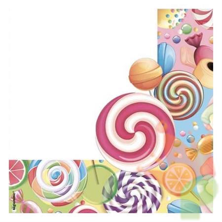 TOVAGLIOLI TEMA CARAMELLE CANDY 33X33 CM 20 PZ