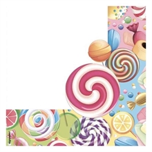 TOVAGLIOLI TEMA CARAMELLE CANDY 33X33 CM 20 PZ