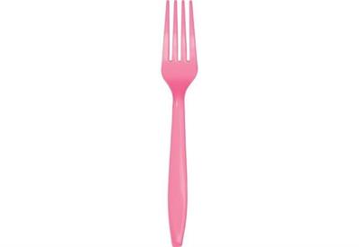 FORCHETTE IN PLASTICA ROSA 24 PZ