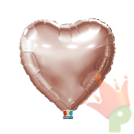 PALLONCINO MYLAR CUORE ROSE GOLD METAL 45 CM