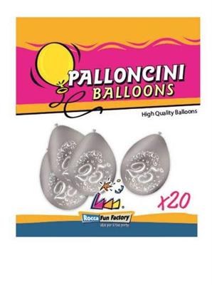 PALLONCINI 9INCH ARGENTO 25° ANNIVERSARIO 20PZ