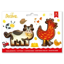 SET 2 TAGLIAPASTA MUCCA E GALLINA