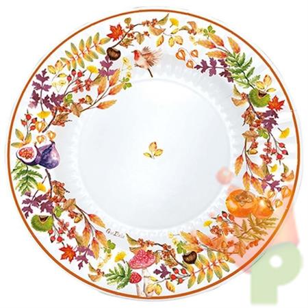 PIATTI IN CARTONCINO TEMA AUTUNNO 27 CM 8 PZ