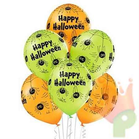 PALLONCINI LATTICE HALLOWEEN SPIDERS 30 CM 6 PZ