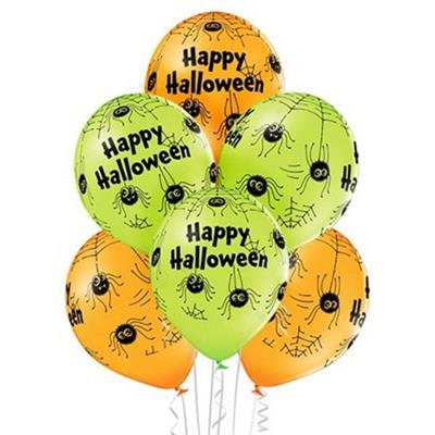 PALLONCINI LATTICE HALLOWEEN SPIDERS 30 CM 6 PZ