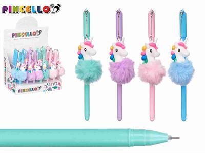 PENNA POM PON UNICORNO COLORE ASSORTITO