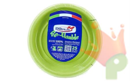 PIATTI FRUTTA REUSABLE VERDE ACIDO 17 CM 25 PZ