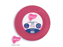 PIATTI PIANI IN PLASTICA FUCSIA 22 CM 20 PZ