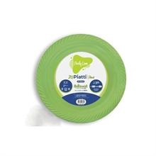 PIATTI PIANI IN PLASTICA VERDE 22 CM 20 PZ