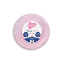 PIATTI DESSERT IN PLASTICA ROSA 25 PZ