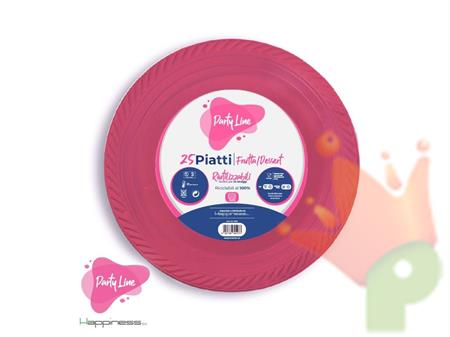 PIATTI DESSERT FUCSIA 17 CM 25 PZ